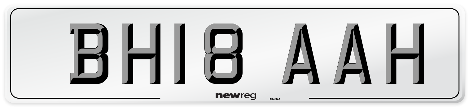 BH18 AAH Number Plate from New Reg